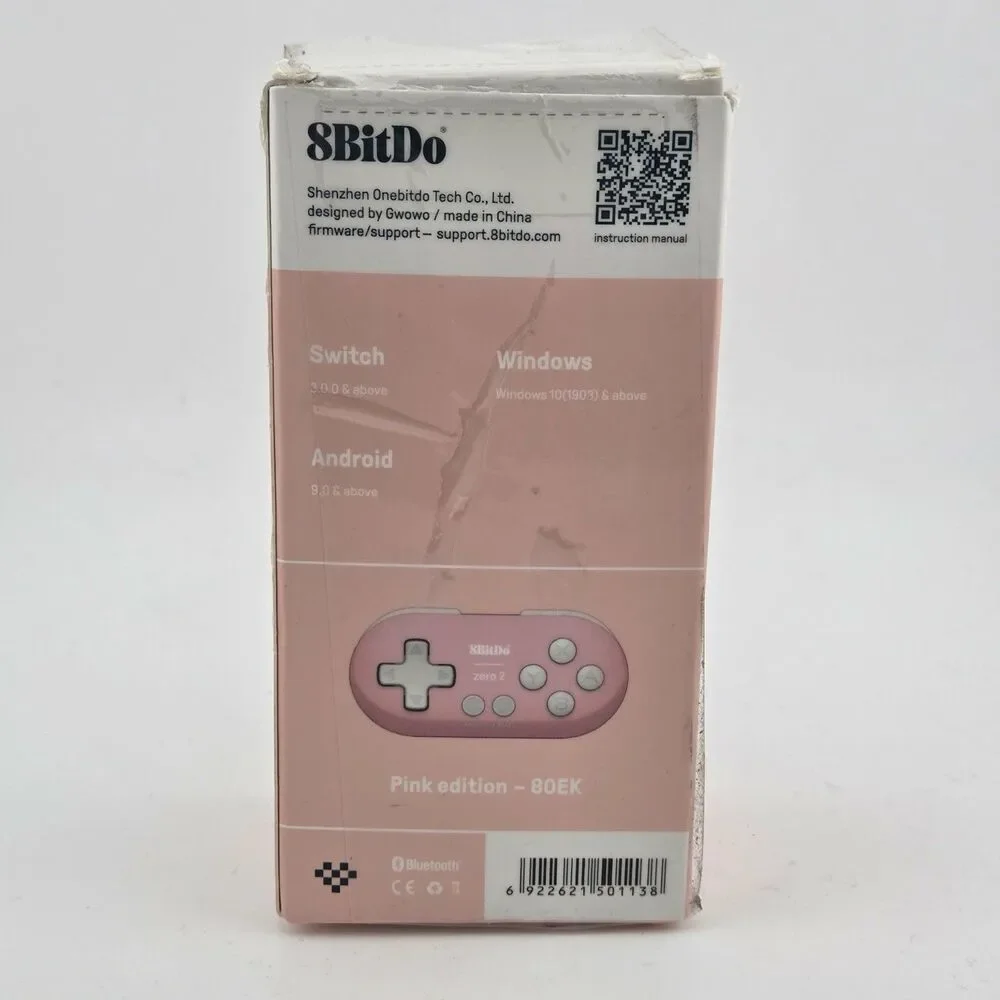 8BitDo Zero 2 Bluetooth Gamepad for Switch, PC, and Android (Pink)